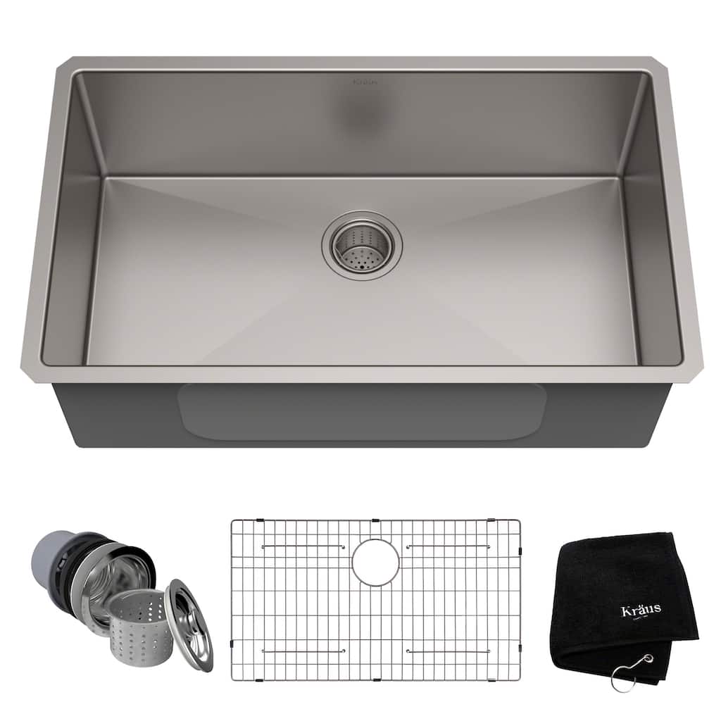 KRAUS Undermount 32 inch 1-Bowl Stainless Steel Kitchen Sink
