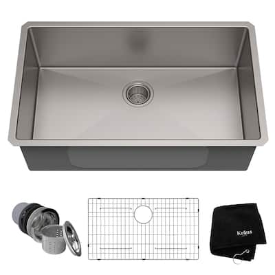 KRAUS Undermount 32 inch 1-Bowl Stainless Steel Kitchen Sink