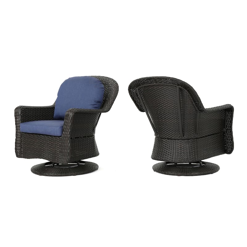 Liam Outdoor Wicker Club Chair (Set of 2) by Christopher Knight Home