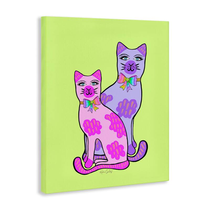 Stupell Funky Bright Cats Canvas Wall Art Design By Katie Conley