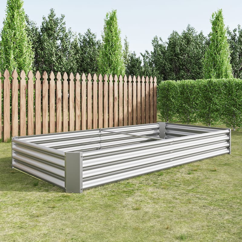 7.6x3.7x0.98ft Raised Garden Bed Kit, Metal Raised Garden Bed