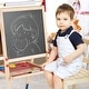 preview thumbnail 4 of 9, Costway All-in-One Wooden Kid's Art Easel Height Adjustable Paper Roll - See Details
