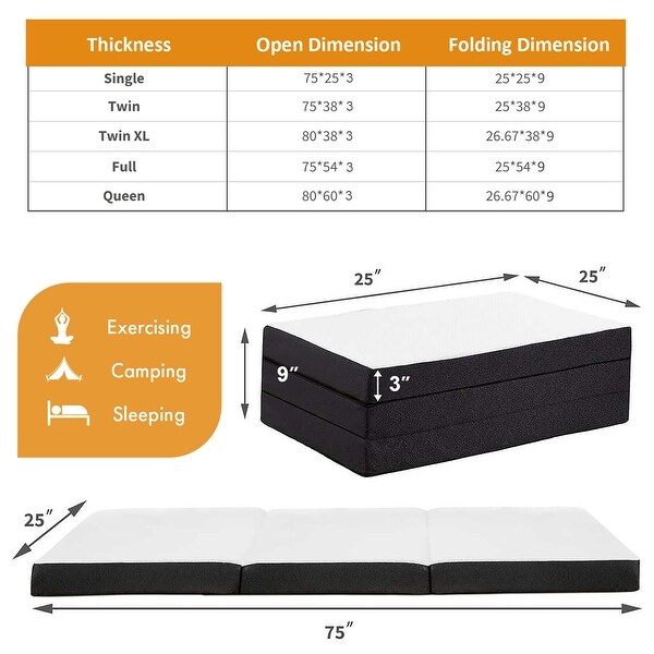 Camping tri fold mattress 2025