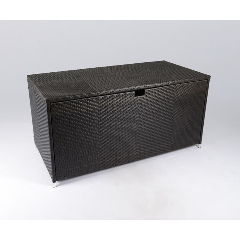 Large Outdoor Resin Wicker Storage Box with Waterproof Lid