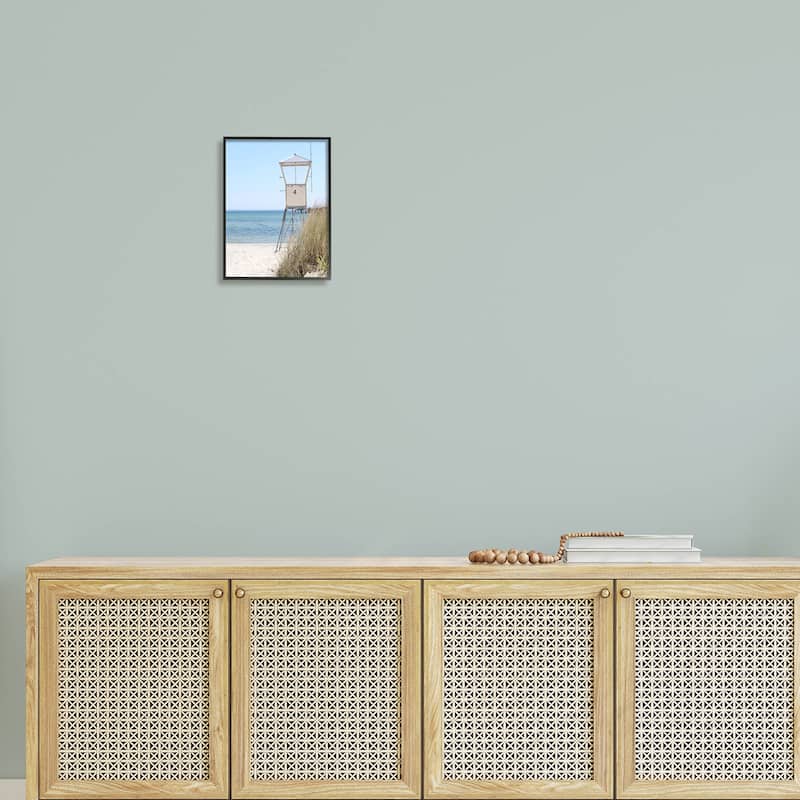 Stupell Summer Beach Hut Clear Skies Framed Giclee Art by Kim Allen