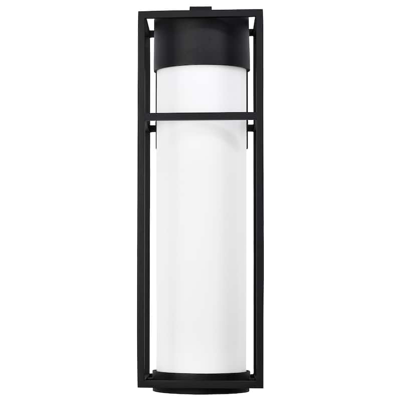 Ledges 10W LED Large Wall Lantern Matte Black with White Opal Glass