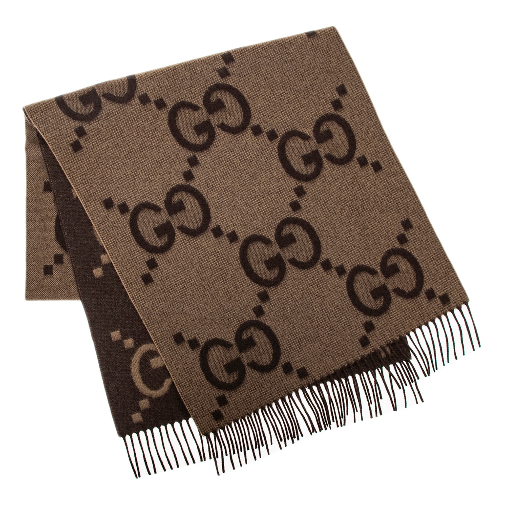 Gucci GG Jacquard Cashmere Scarf - Overstock - 42880198
