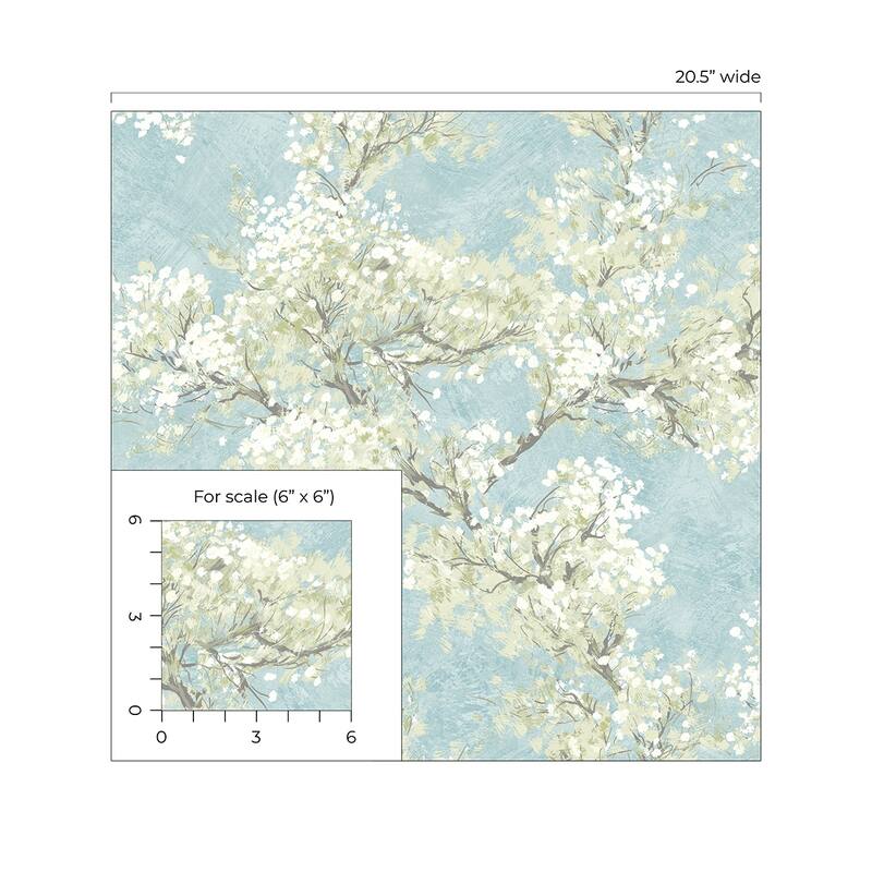 NextWall Cherry Blossom Grove and Stick Wallpaper