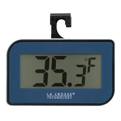 La Crosse 314-152-BL-TBP Blue Digital Refrigerator-Freezer Thermometer