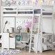 preview thumbnail 2 of 29, Contemporary Design Twin Size Loft Bed with U-shaped Desk, Drawers and Multiple Storage Shelves, Study or Leisure Space, White White