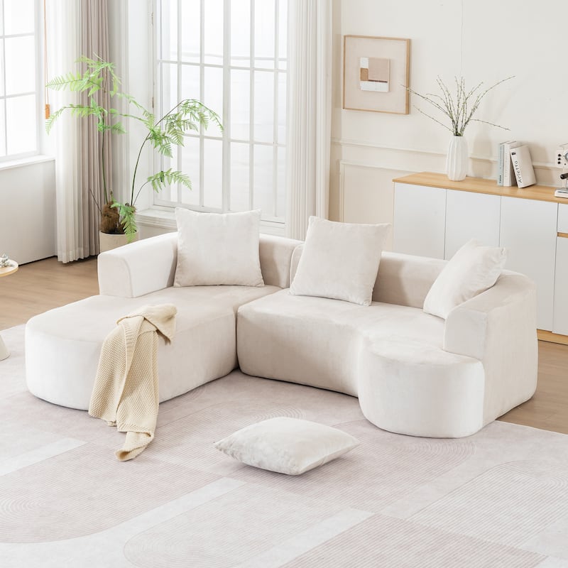 Modular Sectional Sofa with L-Shape Chaise,Cloud Sectional Modern Sleeper Couch with Deep Seat,Sponge Compression Sofas