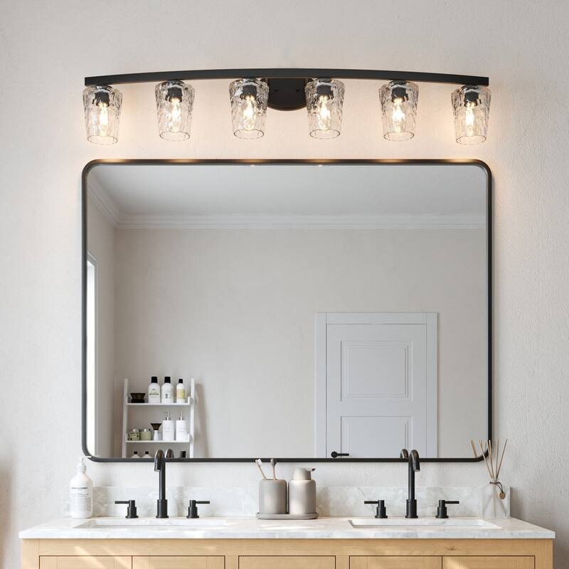 Acroma Modern Bathroom Vanity Light Art Glass Wall Sconce - 6-light