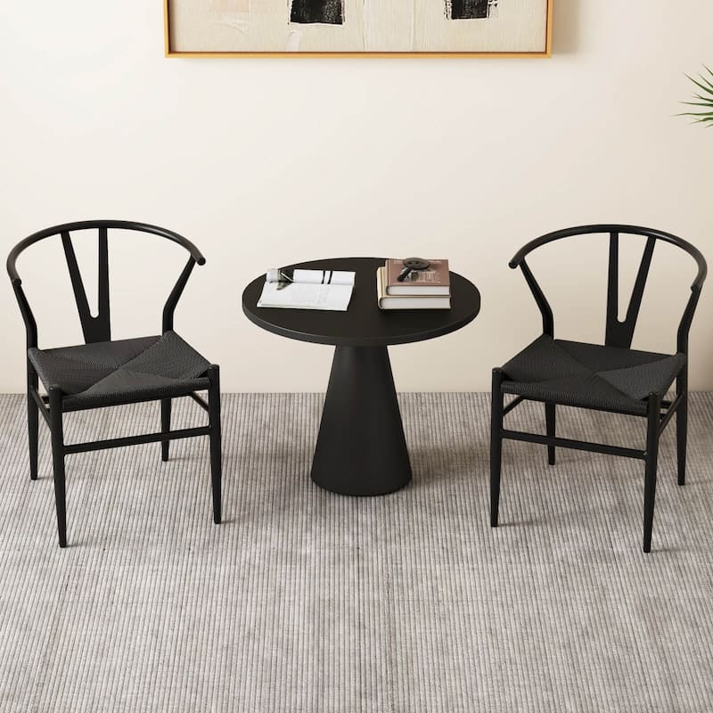 Costway Modern Dining Chair Set of 2/4 Weave Kitchen Armchairs with - See Details