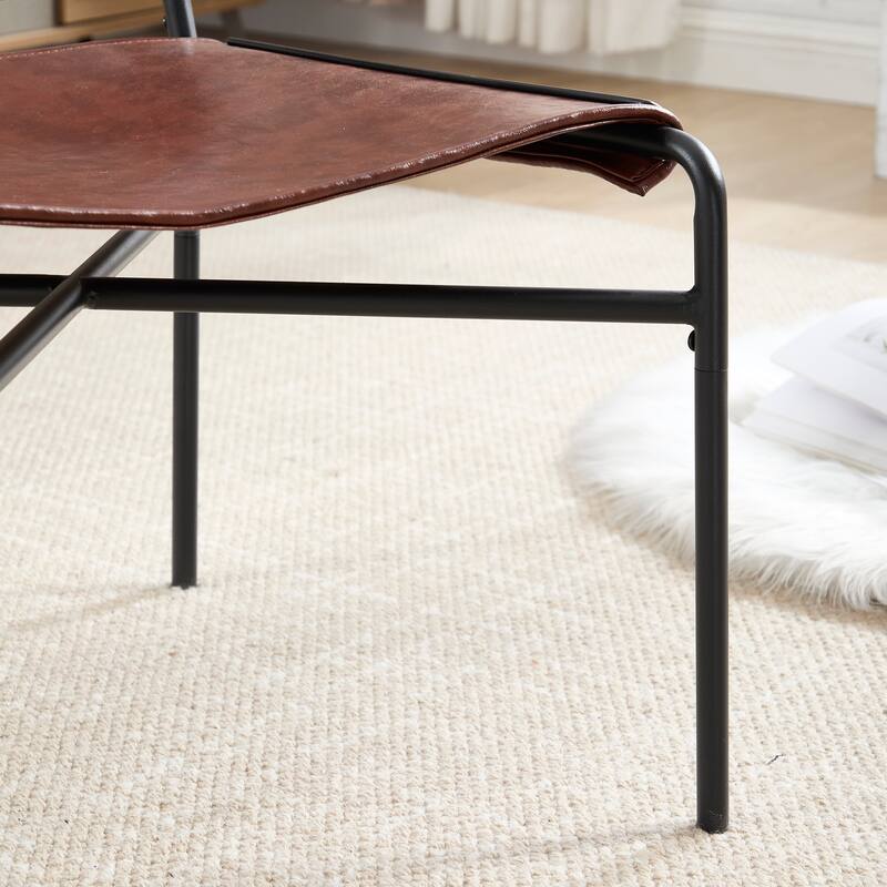 Armless Leisure Chair Set of 2 - Brown PU
