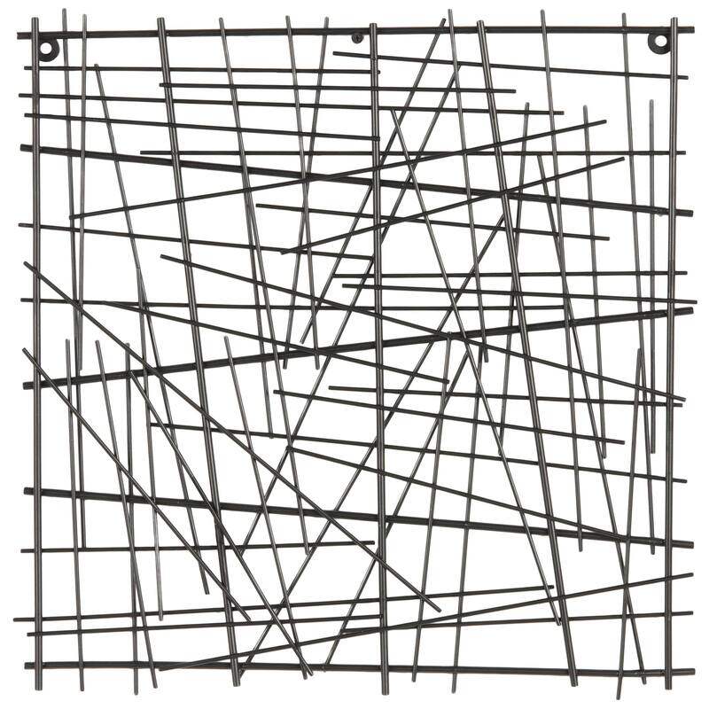 Black Metal Overlapping Sticks Abstract Home Wall Decor