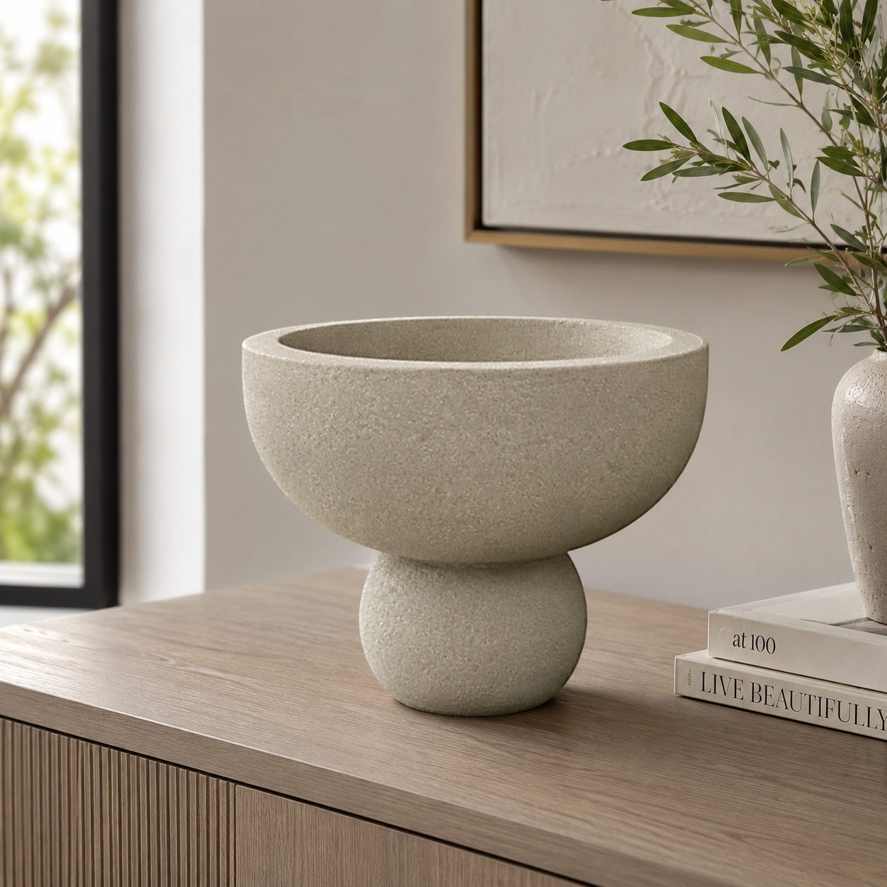 Kylix - Sandstone Decorative Bowl - Centerpiece Accent