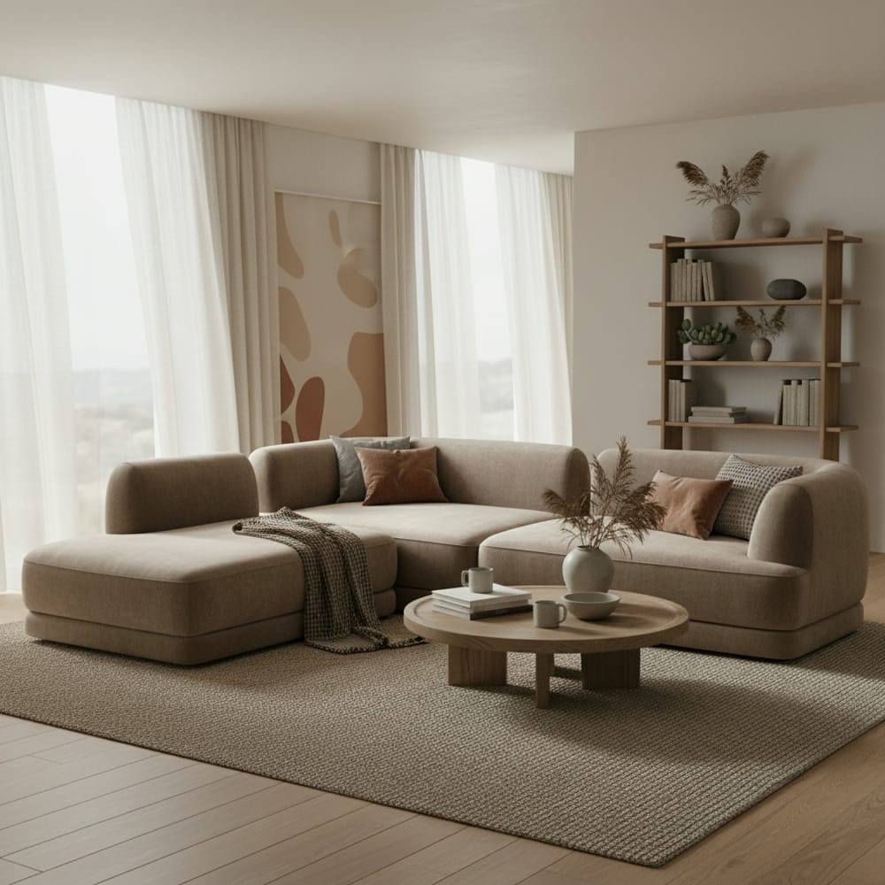 Christopher Knight Home - Modern L-Shaped Sectional Sofa Set & Chaise Lounge, High-Density Compressed Sponge, Fully Assembled