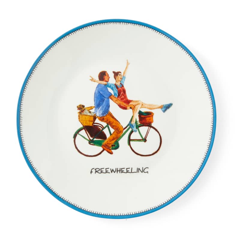 Kit Kemp for Spode Set of 4 Doodles Tidbit Plates - 6 Inch