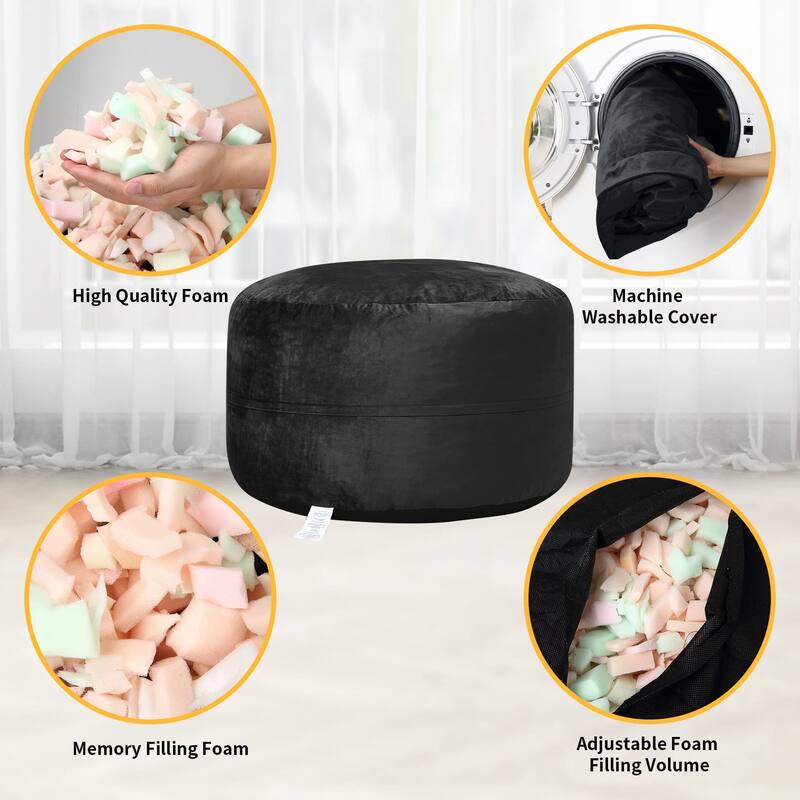 Oversized 48" Bean Bag Chair with Memory Foam