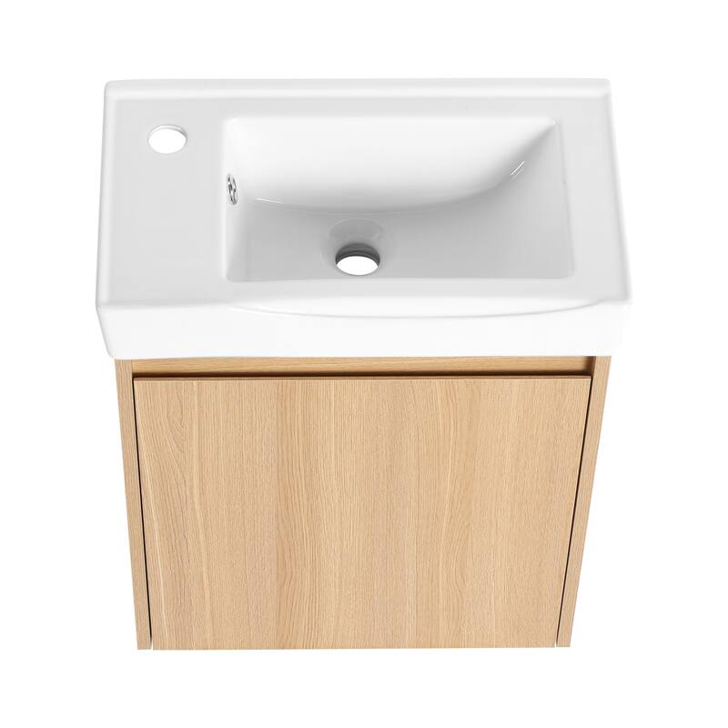 Beingnext 16''/20''/24"/30"/36" Bathroom Vanity with Sink, Floating Bathroom Vanity with Soft Close Door
