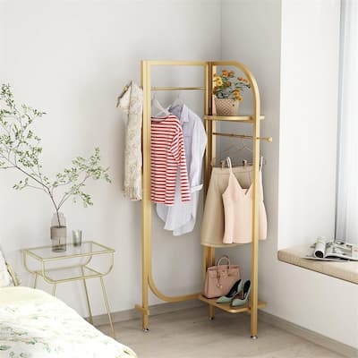 Corner Gold Metal Clothing Racks