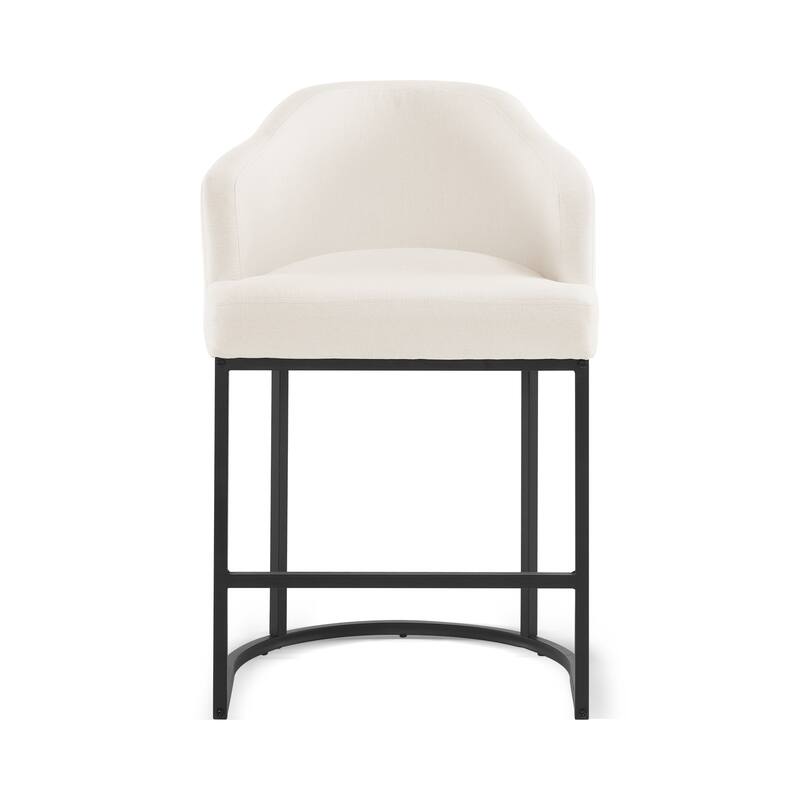 26 in. Bar Stools Upholstered Counter Stools Modern Low Back Metal Kitchen Island Stools - 22.7" W x 21" D x 35.2" H