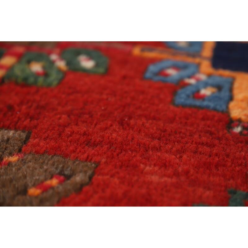 Hand Knotted Oriental 100% Wool Carpet Traditional Tribal Red Kazak Area Rug - 7' 6'' X 4' 2''