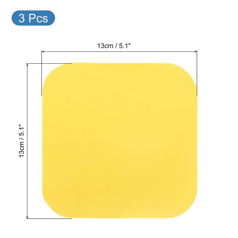 3Pcs Rubber Jar Opener Grippers Pads, Heat-insulated Grippers Pads - Yellow