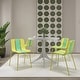 preview thumbnail 1 of 16, BNK Indoor/Outdoor PP Plastic Chairs With Sturdy Metal Legs (Set of 4) Grain Yellow,Haze Green,Tropical Orange