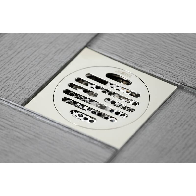 Watercourse Symmetric 4" Square Grid Shower Drain