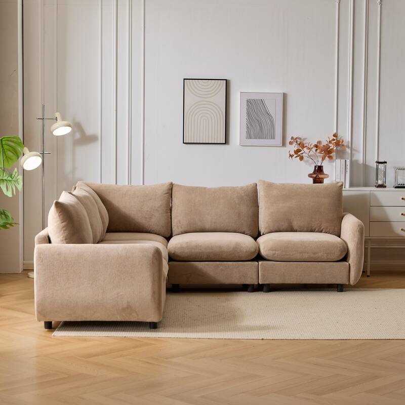 Christopher Knight Home - Evelyn Modern Modular Upholstery L-Shaped Sectional Sofa