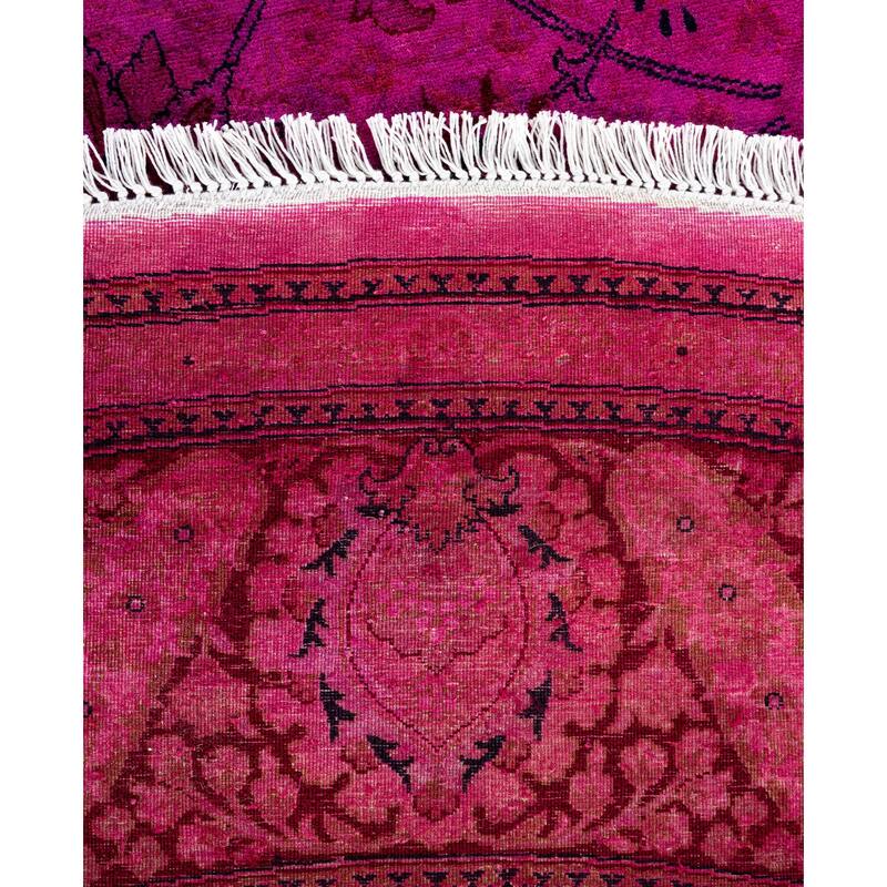 Overdyed One-of-a-Kind Hand-Knotted Area Rug - Pink - 8' 1" x 8' 1"