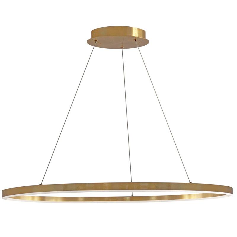 Modern Chandelier Pendant Light - 63W Aged Brass, Adjustable Height, Dimmable LED - 6