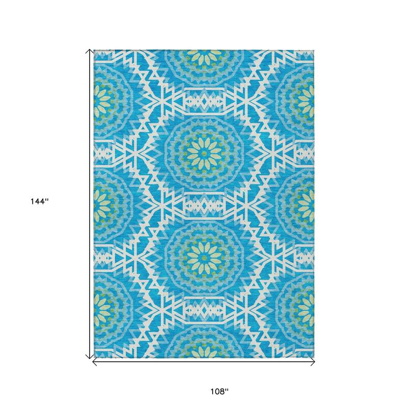 HomeRoots Floral Medallion Transitional Rectangle Outdoor Rug