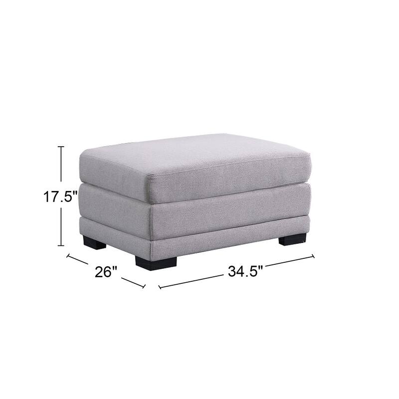 Reversible Modular Sectional Sofa with Ottoman in Light Gray