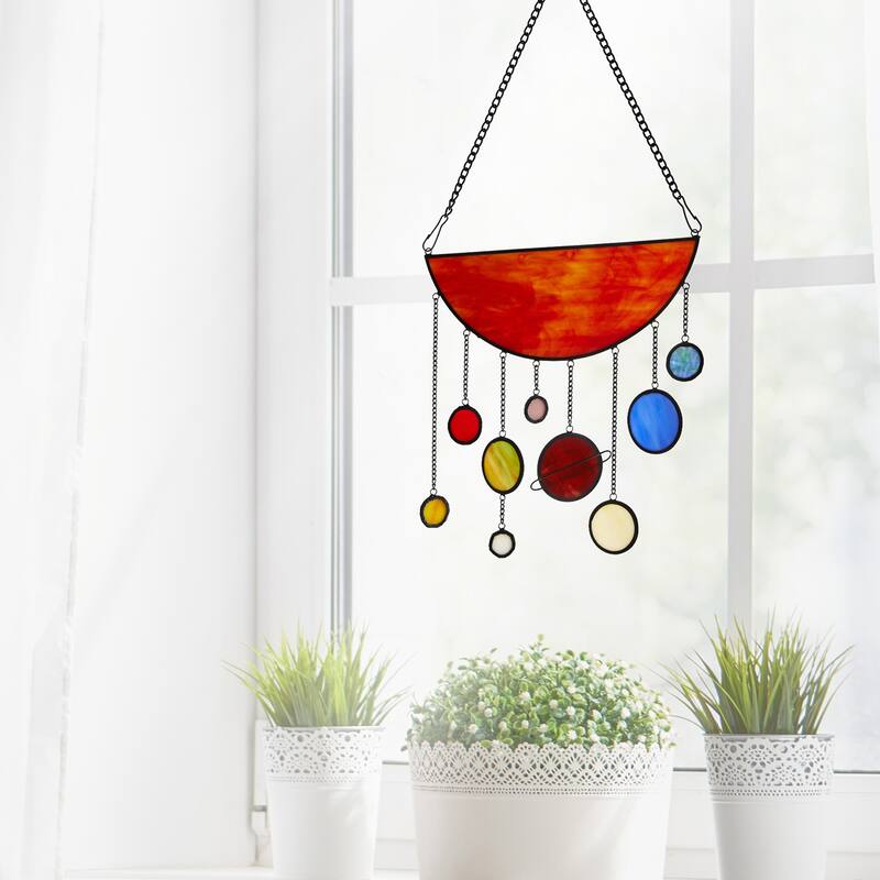 River of Goods 12-Inch Solar System in Tiffany-Style Stained Glass