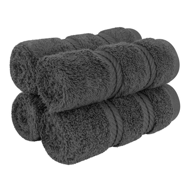 American Soft Linen Premium 100% Cotton 4-Piece Washcloth Set - Grey