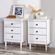 preview thumbnail 11 of 32, Walker Edison Bullrushes Solid Wood 3-Drawer Nightstand, Set of 2