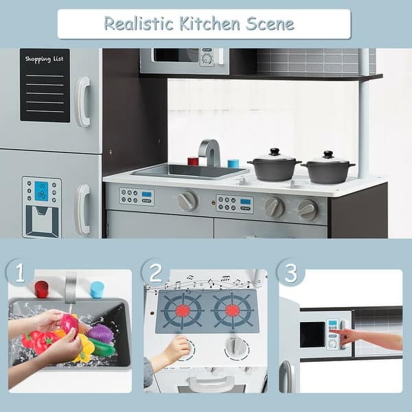 Shop Kids Pretend Play Kitchen Cooking Set With Simulated Sound