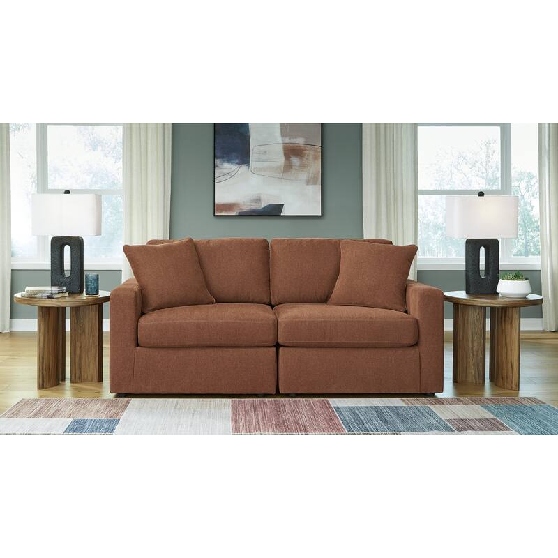 Signature Design by Ashley Modmax 2-Piece Loveseat - 76" W x 37" D x 36" H - Orange