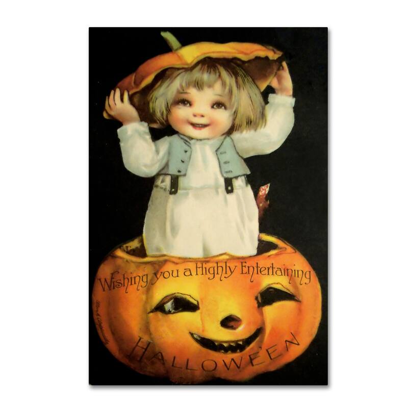 Vintage Apple Collection 'Halloween Pumpkin Head Child' Canvas Art