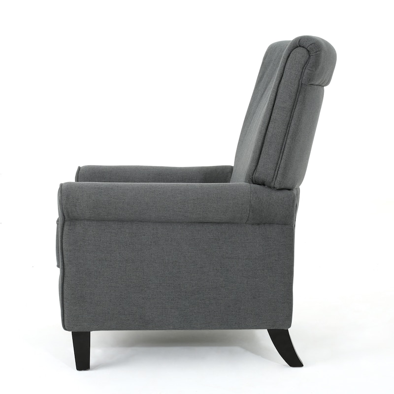 Roomfitters Push Back Recliner Chair with Rolled Arms and Padded Seat for Living Room or Study