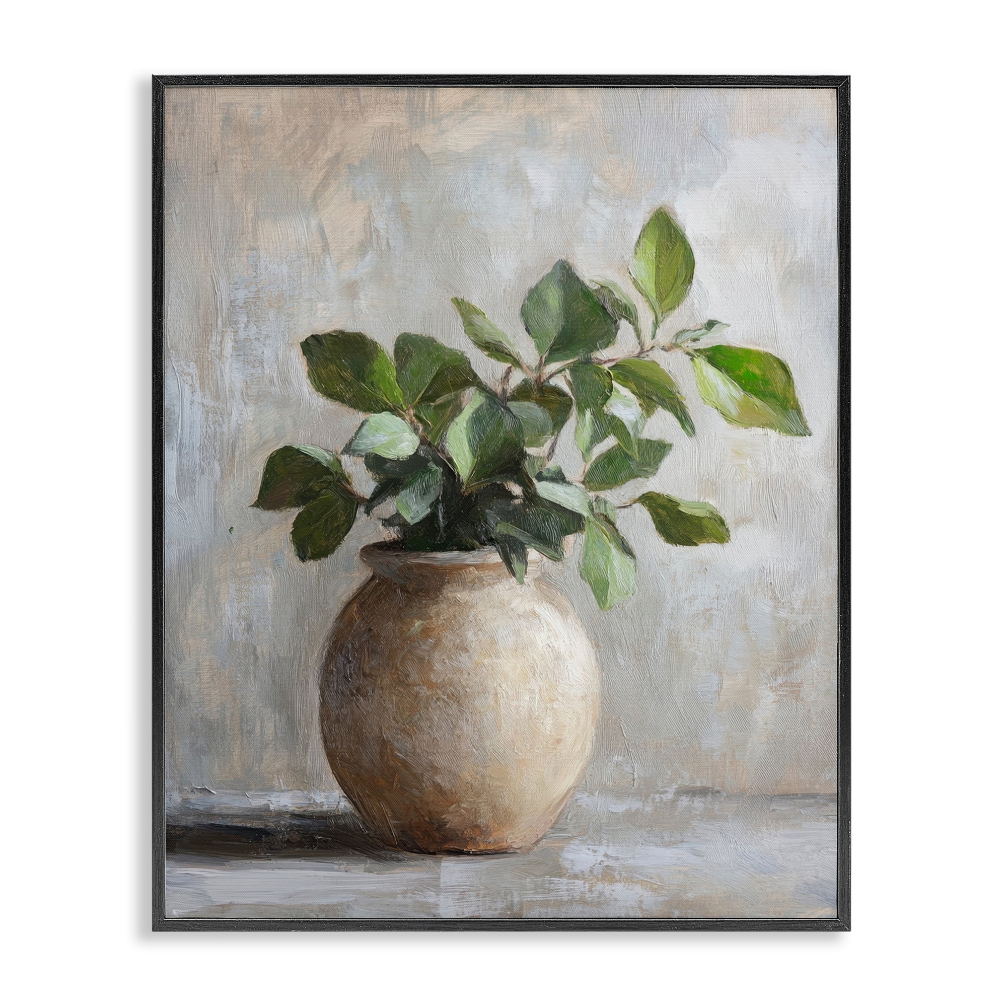 Stupell Potted Green House Plant Framed Giclee Art Design By Petal Prints Design
