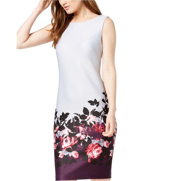 calvin klein grey floral dress