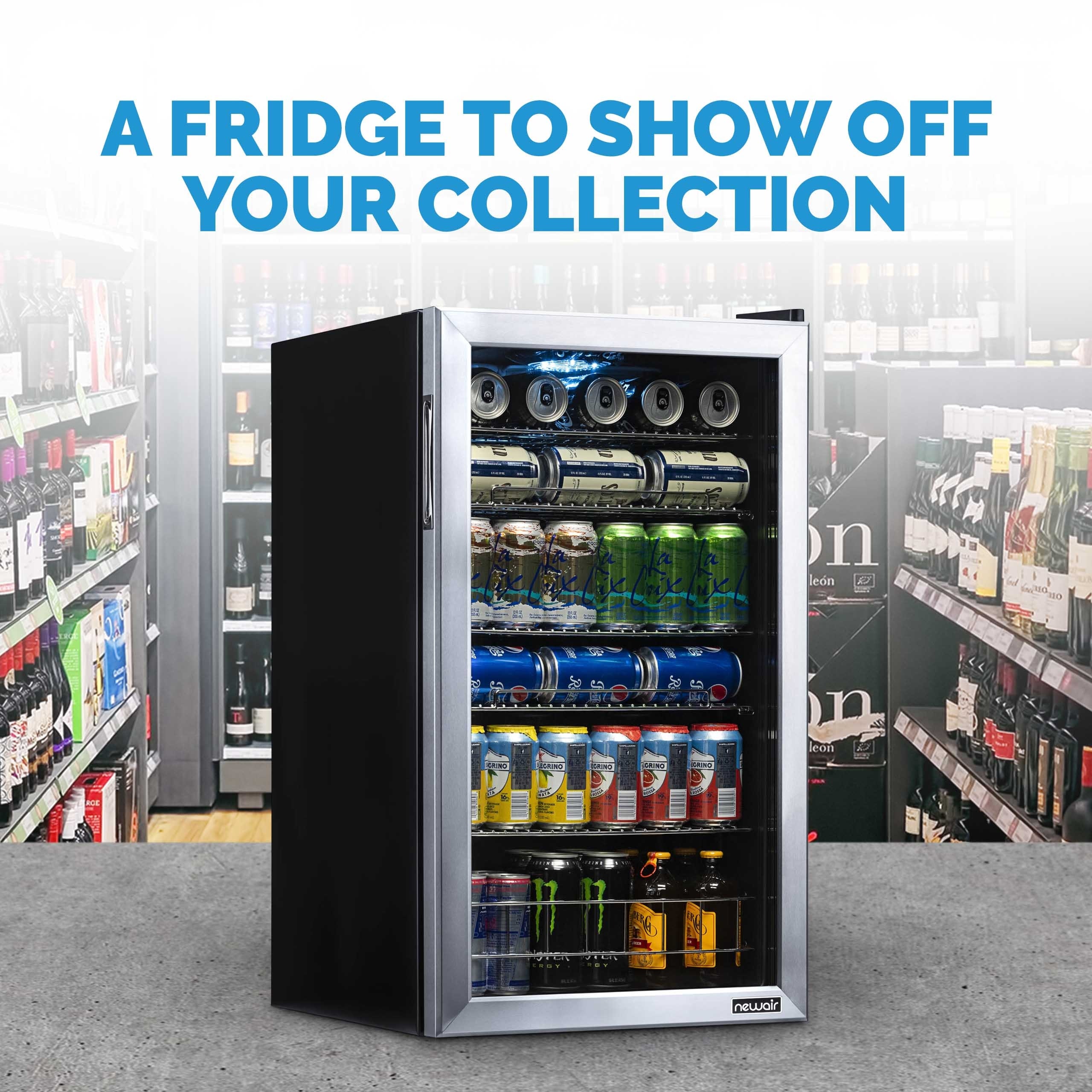 Newair beverage refrigerator cooler with hotsell 126 can capacity