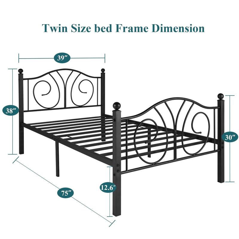 Taomika 3-Pieces Bedroom Sets with Black Bed Frame