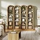 preview thumbnail 6 of 19, 74.8-Inch Arched Tall Bookshelf, 6-Tier Rustic Wooden Bookcase