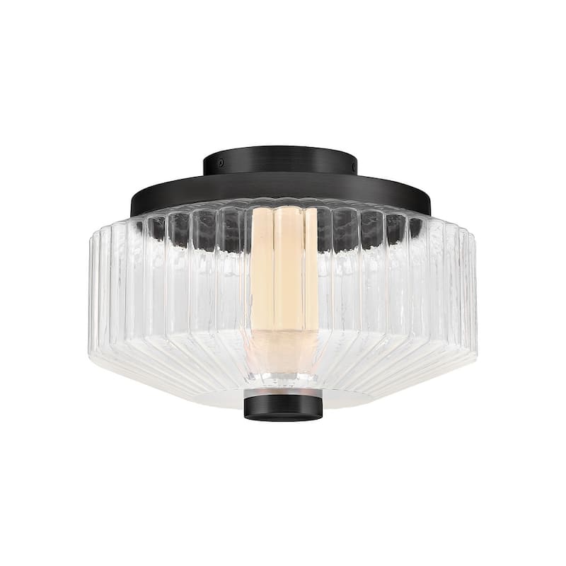 Fredrick Ramond FR41463 Reign 13" Wide Flush Mount Bowl Ceiling - Black
