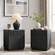 preview thumbnail 11 of 34, Fluted Nightstand Set of 2 with Charging Station, 2 Drawer End Table Dark Alder