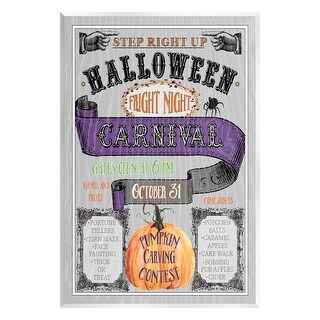 Stupell Halloween Fright Night Carnival Sign Wall Plaque Art Design by